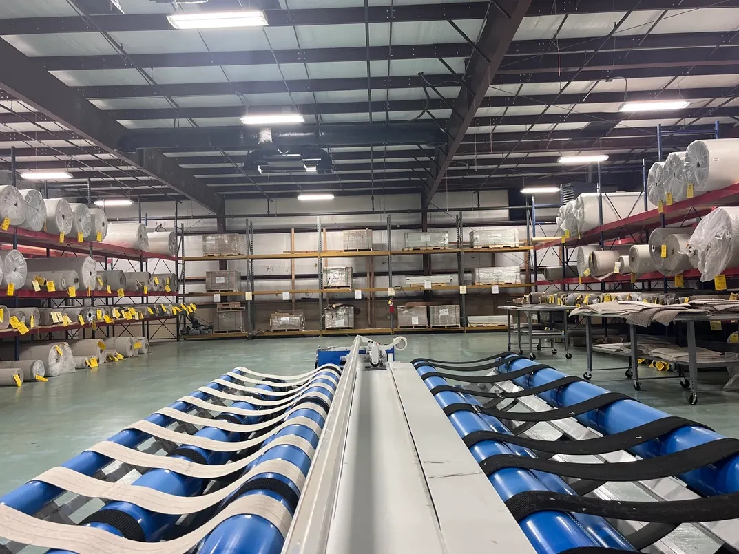 carpet and padding in warehouse